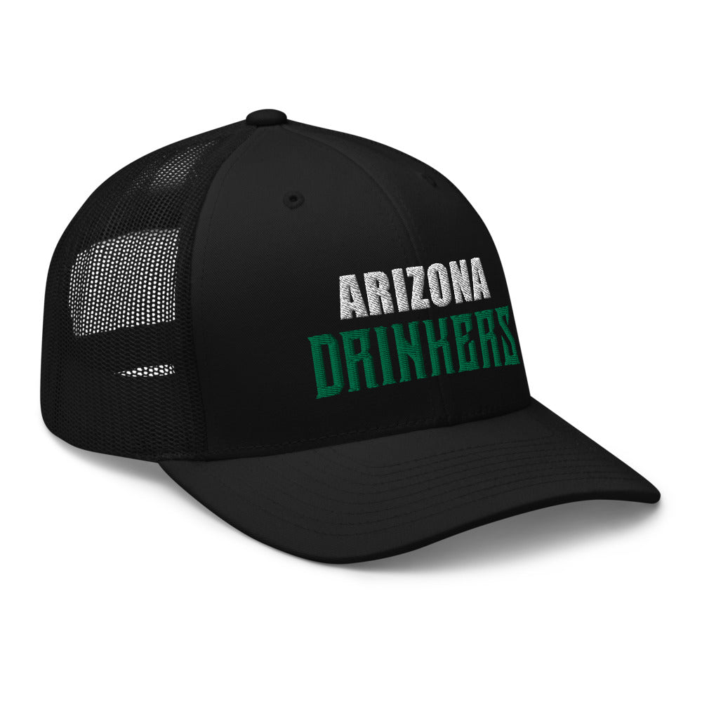 Trucker Cap with Arizona Drinkers in Green Color on Front