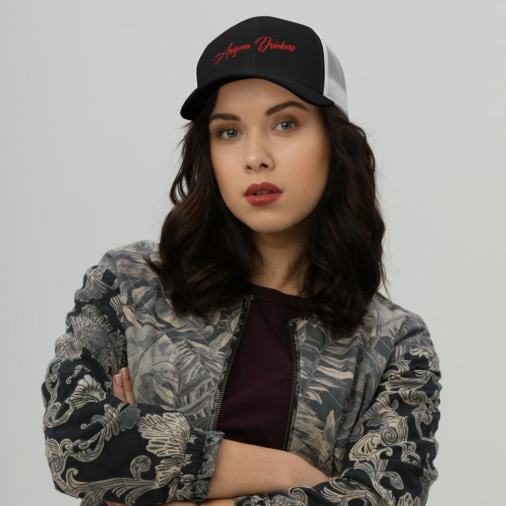 Trucker Cap with Arizona Drinkers in Red Color on Front
