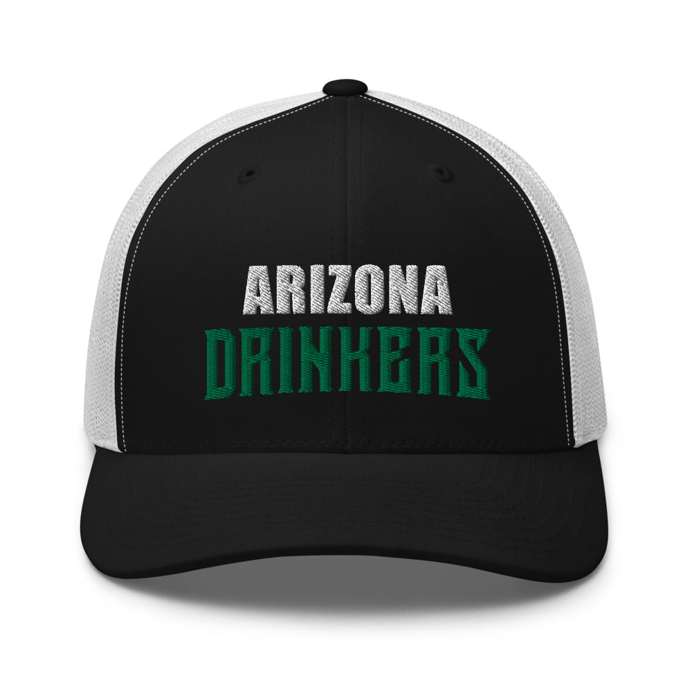 Trucker Cap with Arizona Drinkers in Green Color on Front