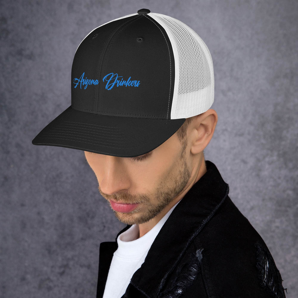 Trucker Cap with Arizona Drinkers in Blue Color on Front
