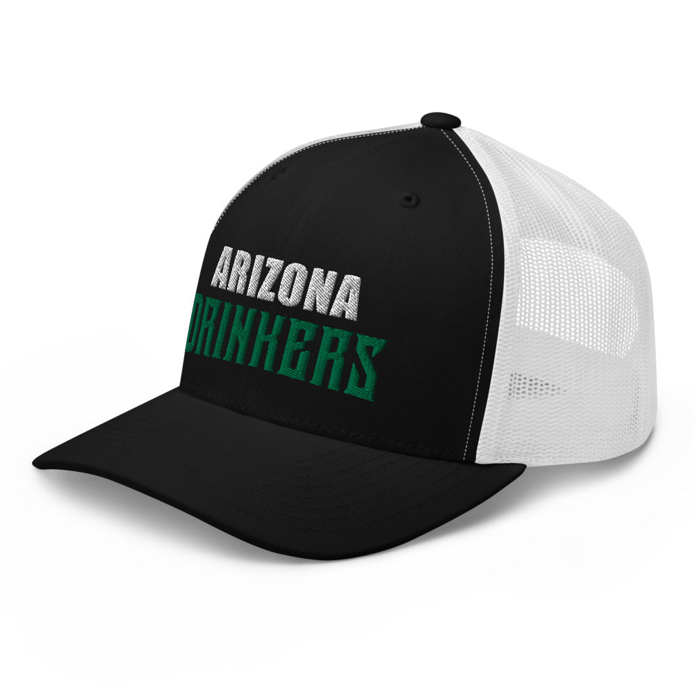 Trucker Cap with Arizona Drinkers in Green Color on Front