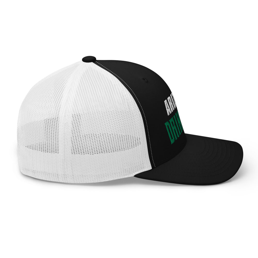 Trucker Cap with Arizona Drinkers in Green Color on Front