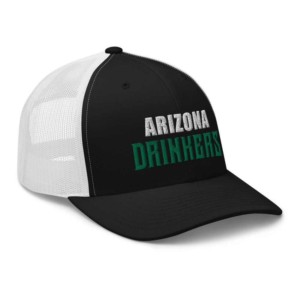 Trucker Cap with Arizona Drinkers in Green Color on Front