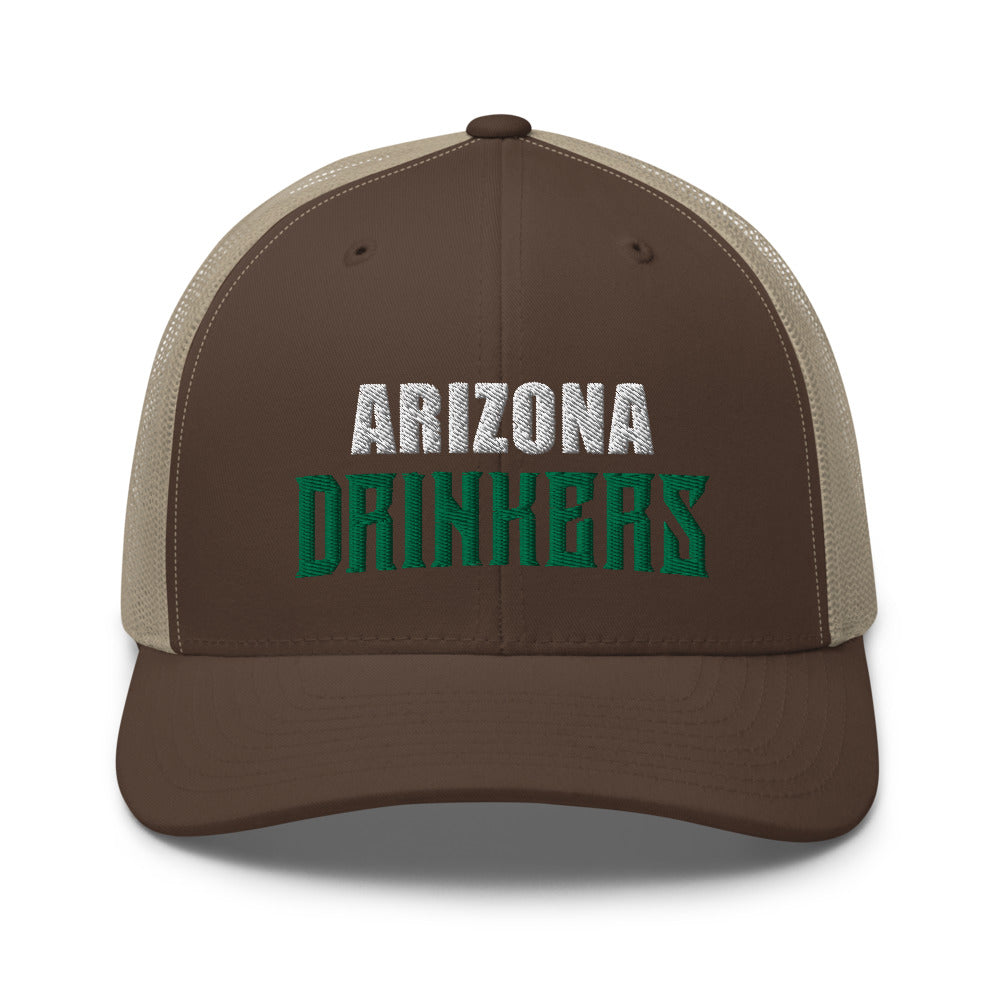 Trucker Cap with Arizona Drinkers in Green Color on Front