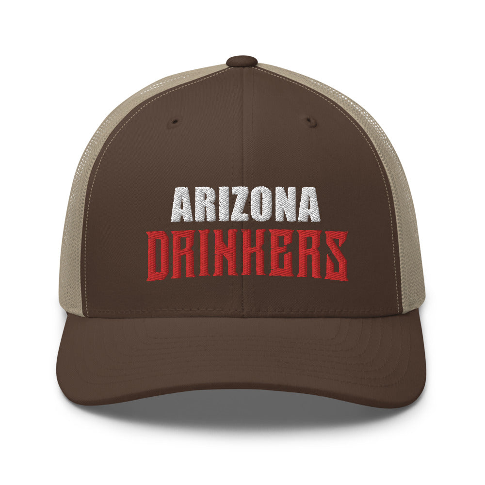 Trucker Cap with Arizona Drinkers in Red Color on Front