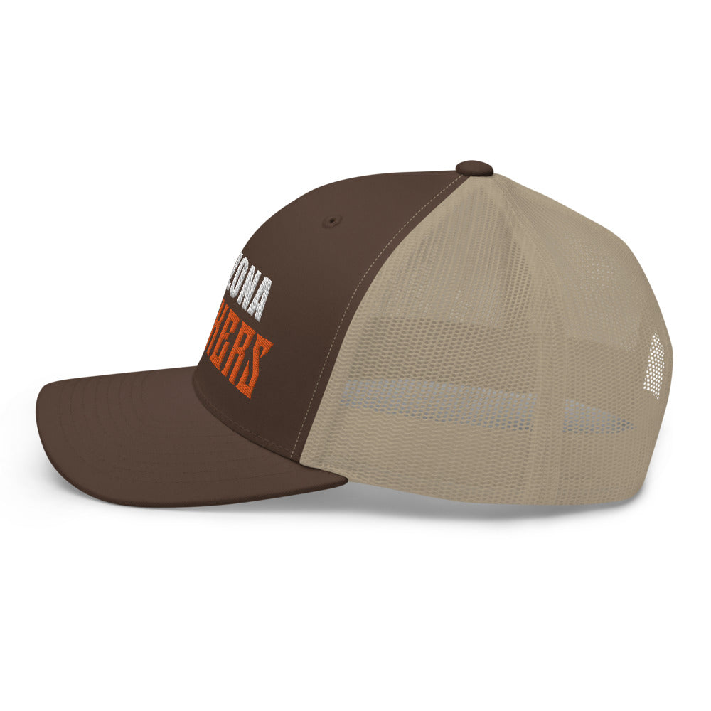 Trucker Cap with Arizona Drinkers in Orange Color on Front