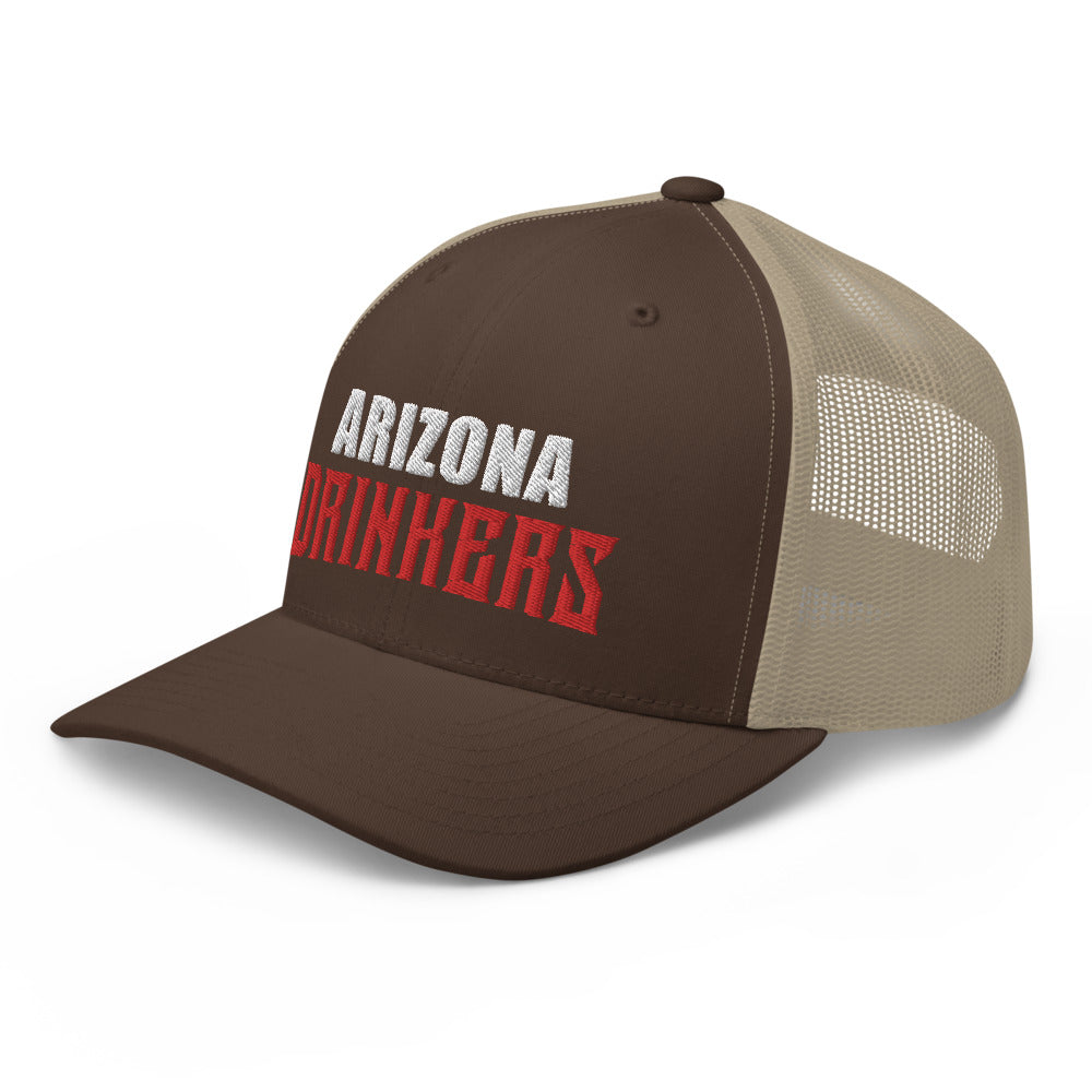 Trucker Cap with Arizona Drinkers in Red Color on Front