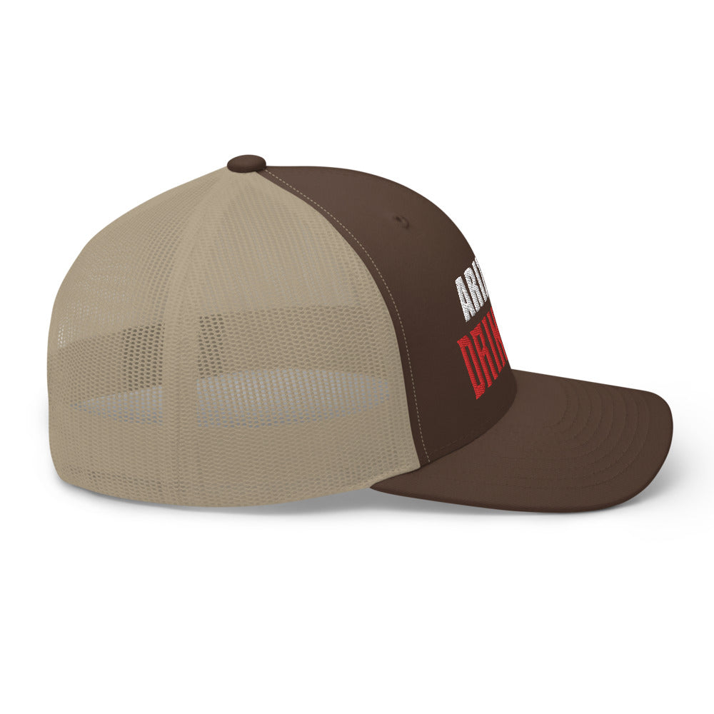 Trucker Cap with Arizona Drinkers in Red Color on Front
