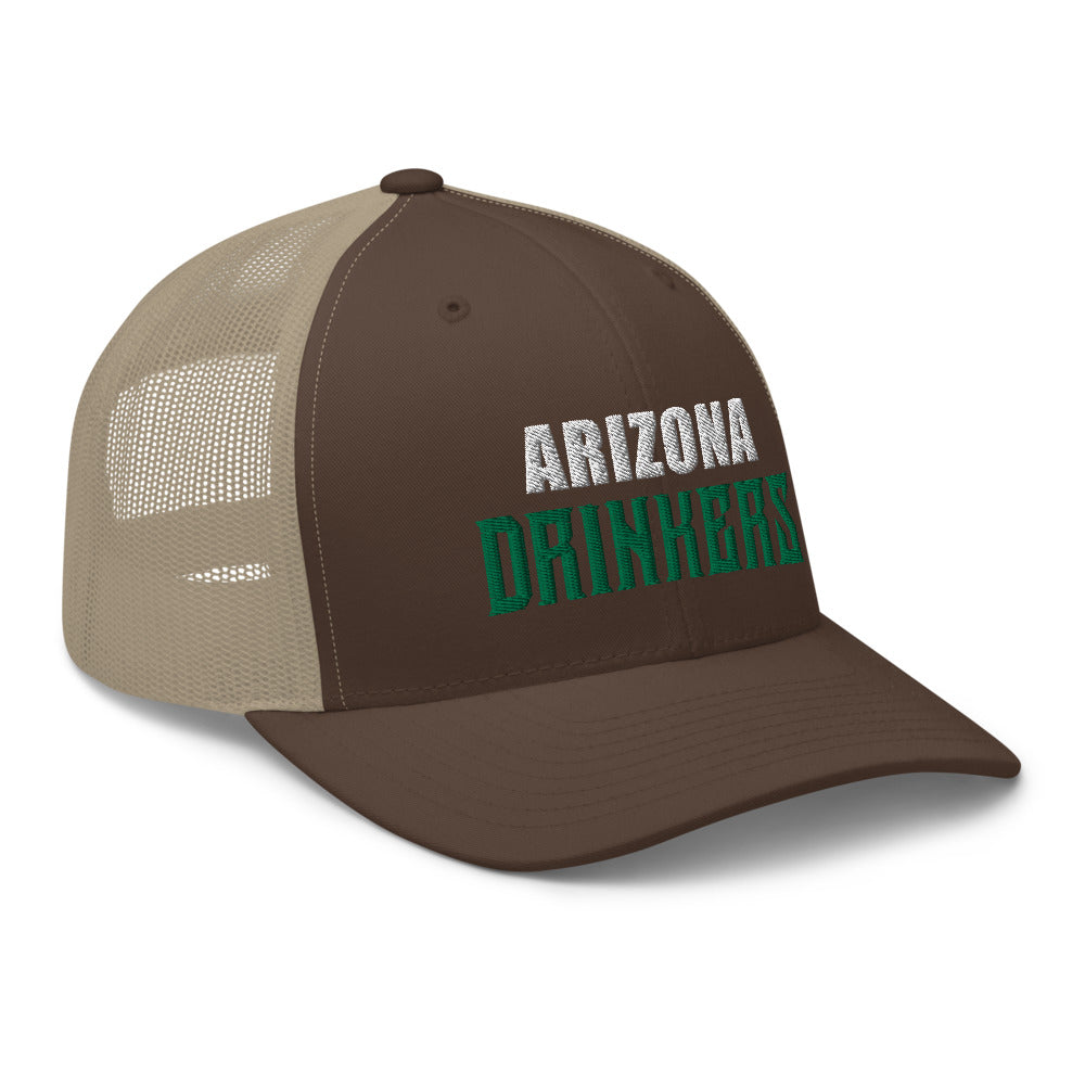 Trucker Cap with Arizona Drinkers in Green Color on Front