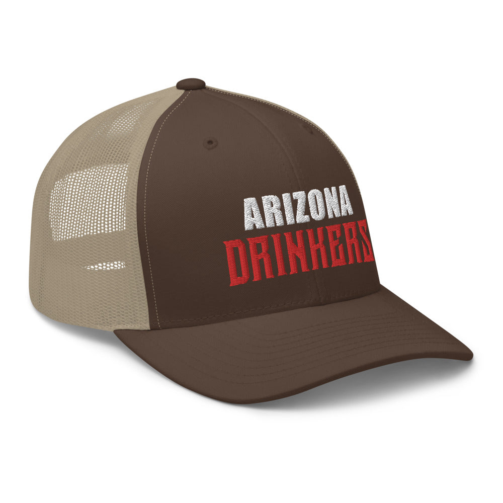 Trucker Cap with Arizona Drinkers in Red Color on Front