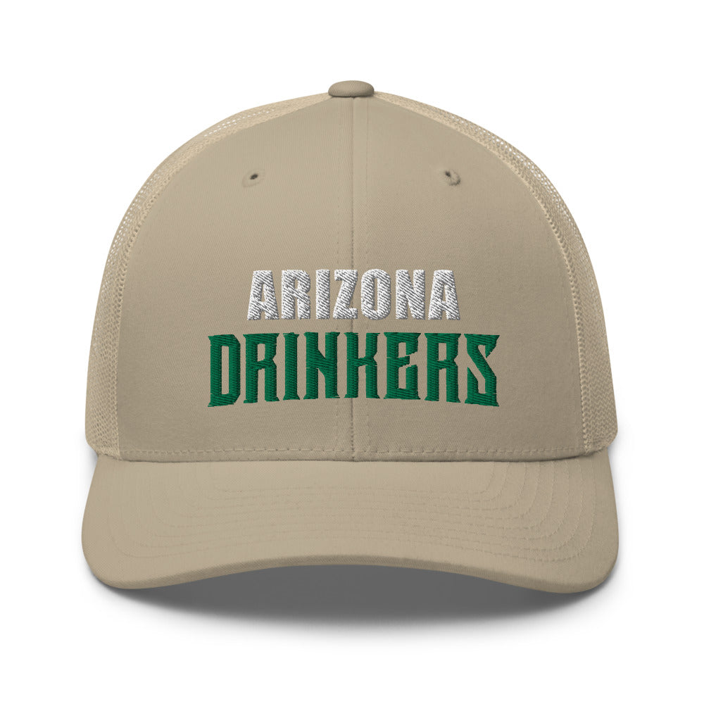 Trucker Cap with Arizona Drinkers in Green Color on Front