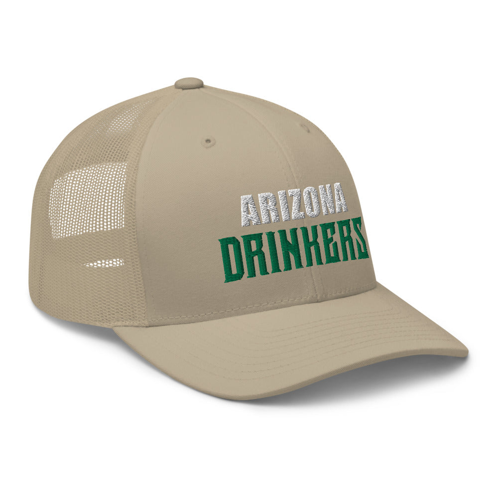 Trucker Cap with Arizona Drinkers in Green Color on Front