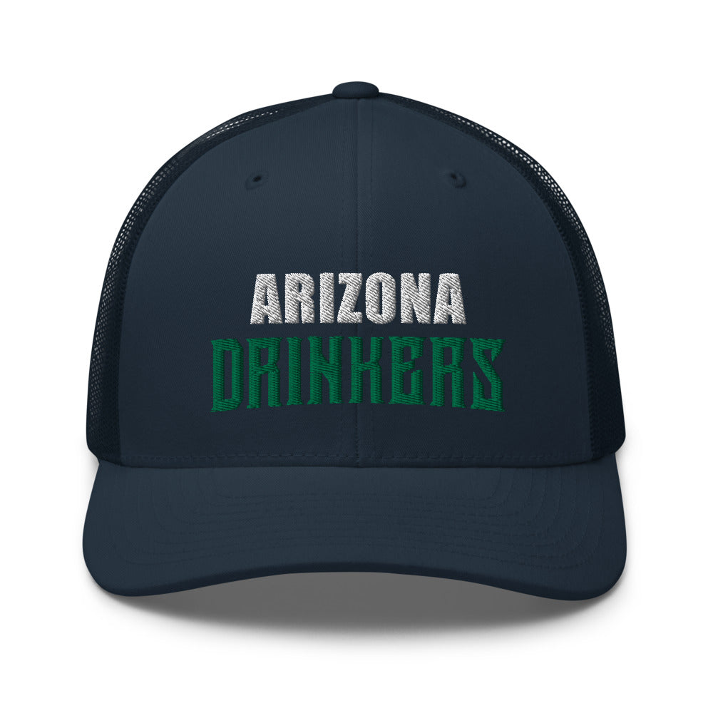 Trucker Cap with Arizona Drinkers in Green Color on Front