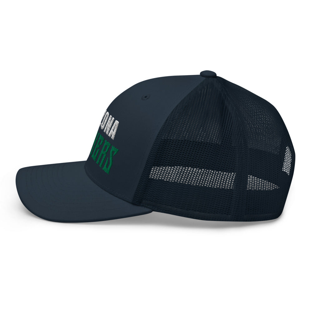 Trucker Cap with Arizona Drinkers in Green Color on Front