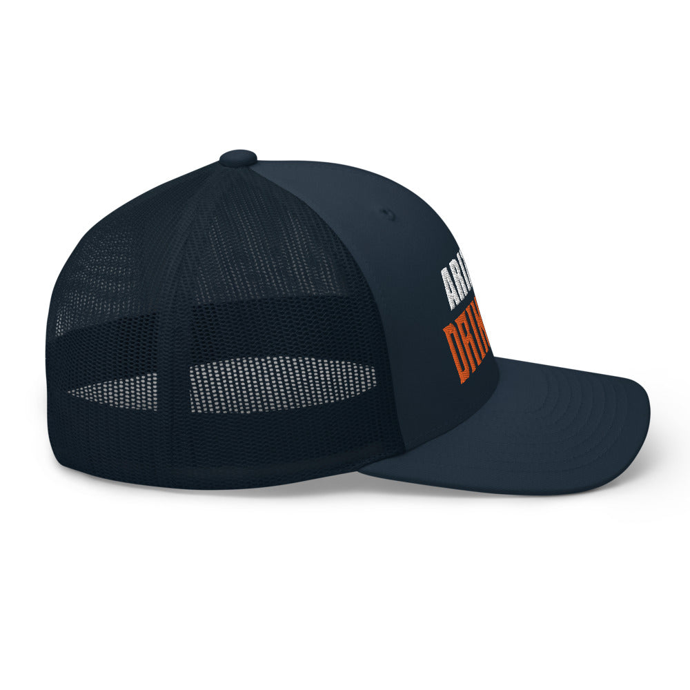 Trucker Cap with Arizona Drinkers in Orange Color on Front