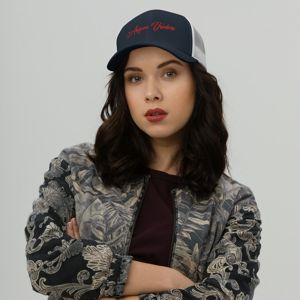 Trucker Cap with Arizona Drinkers in Red Color on Front