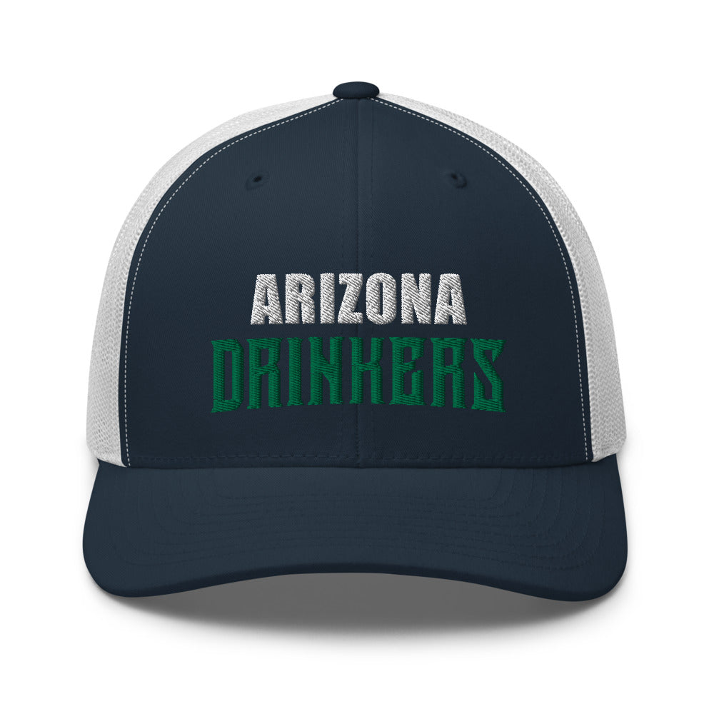 Trucker Cap with Arizona Drinkers in Green Color on Front