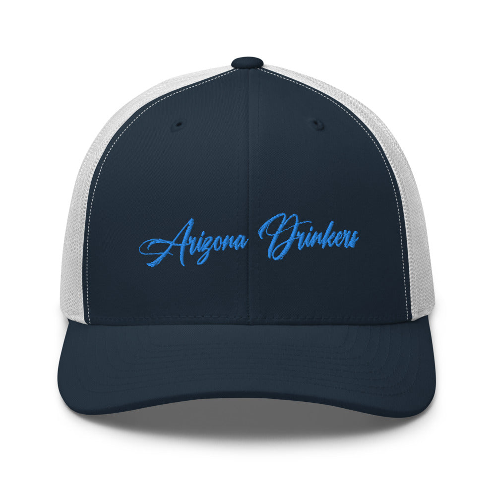 Trucker Cap with Arizona Drinkers in Blue Color on Front