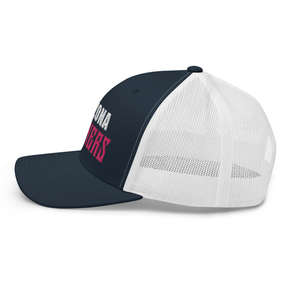 Trucker Cap with Arizona Drinkers in Pink Color on Front