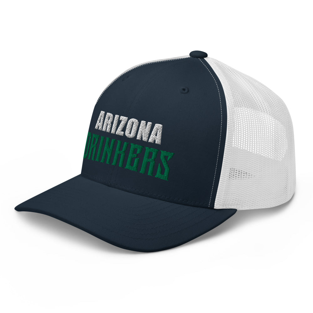 Trucker Cap with Arizona Drinkers in Green Color on Front