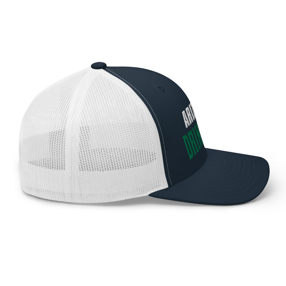 Trucker Cap with Arizona Drinkers in Green Color on Front