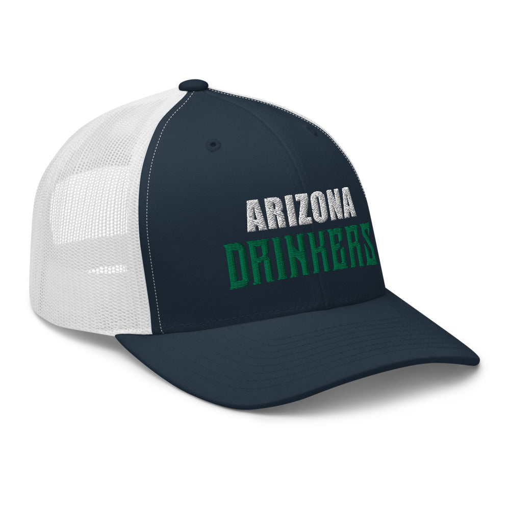 Trucker Cap with Arizona Drinkers in Green Color on Front