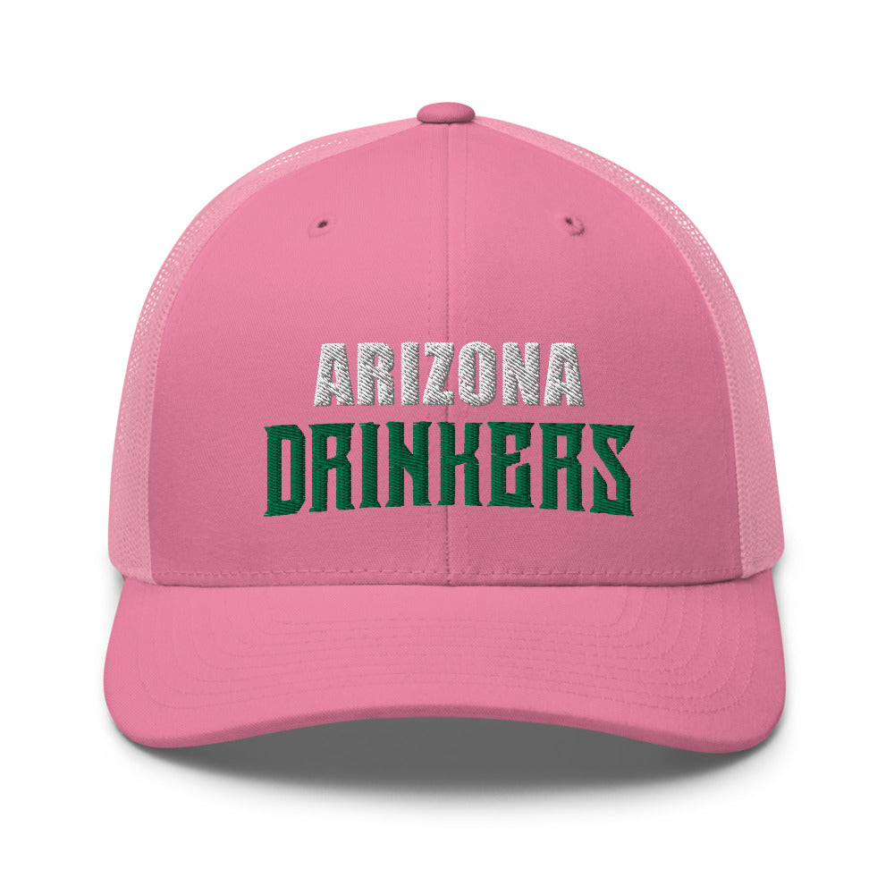 Trucker Cap with Arizona Drinkers in Green Color on Front