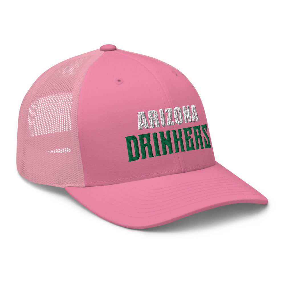 Trucker Cap with Arizona Drinkers in Green Color on Front