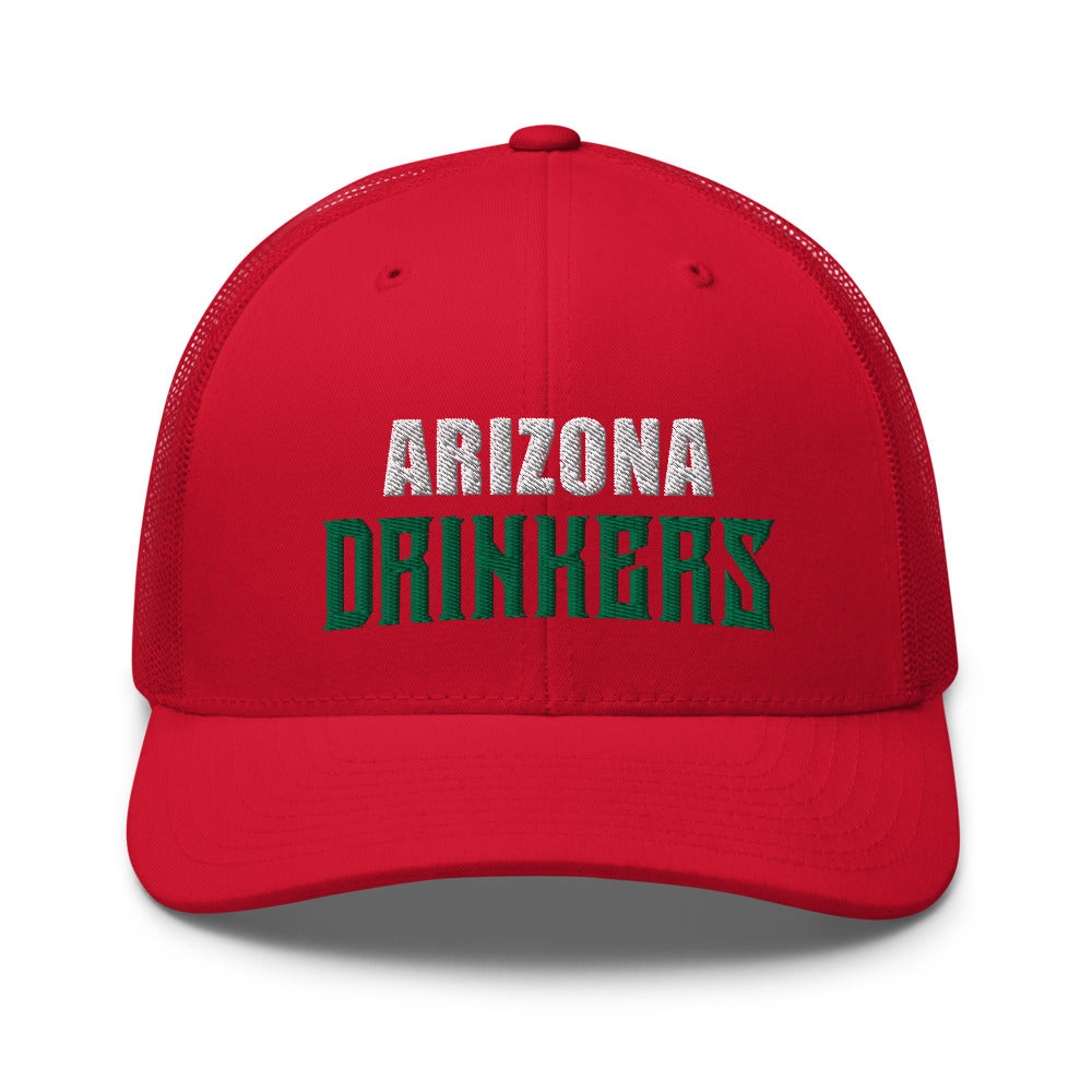 Trucker Cap with Arizona Drinkers in Green Color on Front
