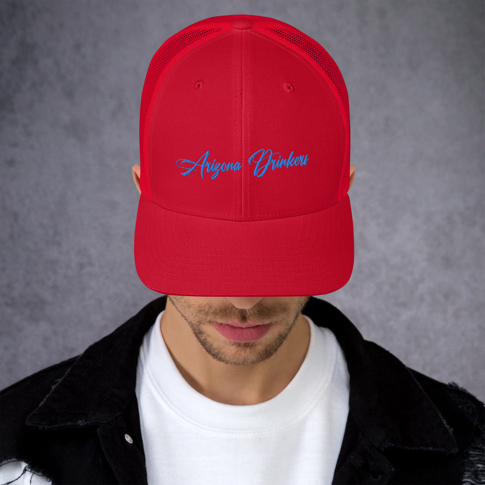 Trucker Cap with Arizona Drinkers in Blue Color on Front