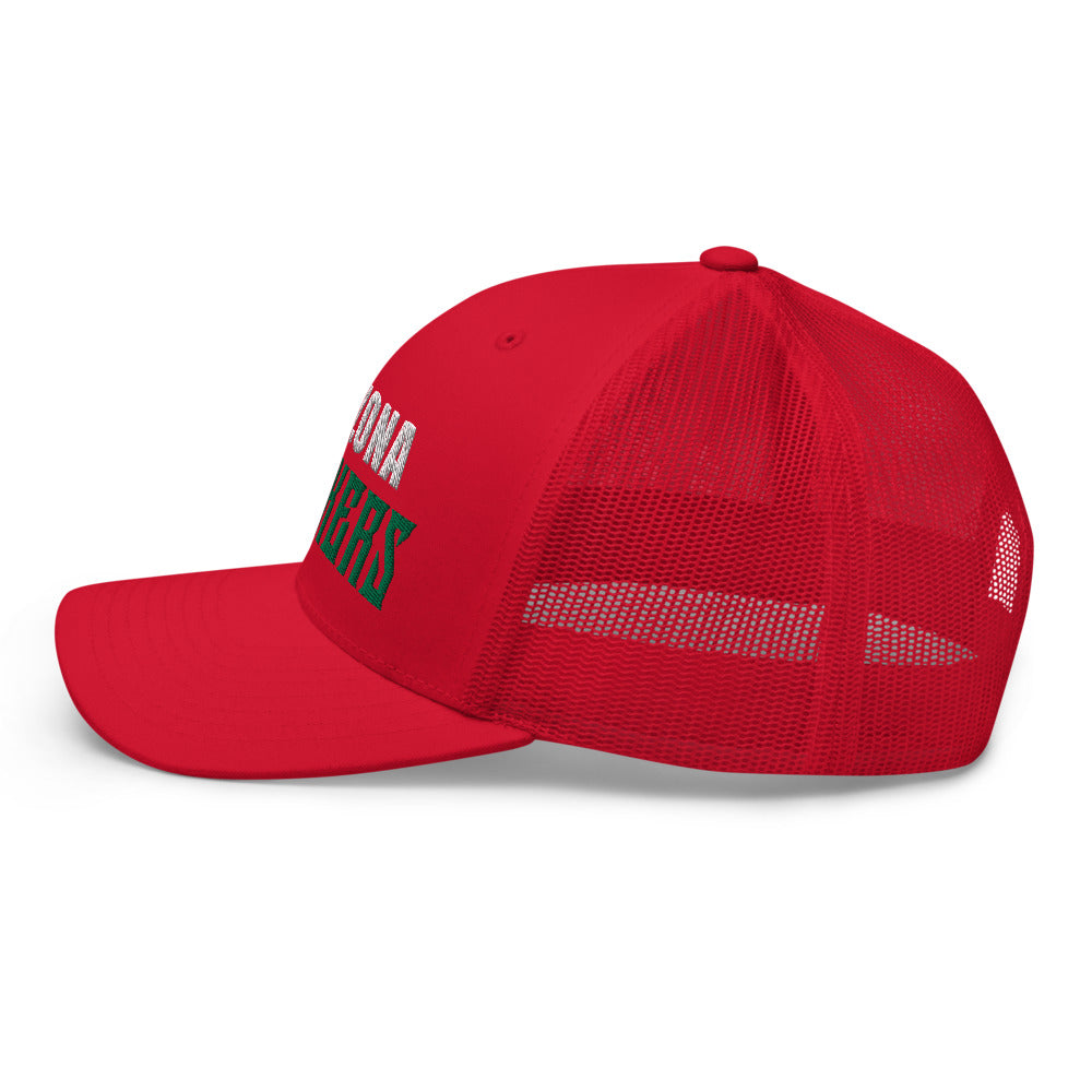 Trucker Cap with Arizona Drinkers in Green Color on Front