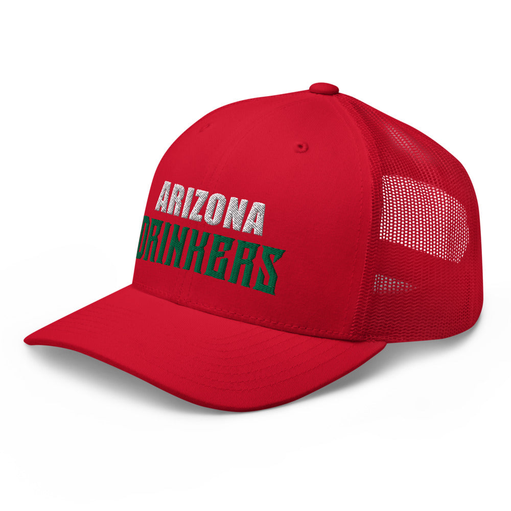 Trucker Cap with Arizona Drinkers in Green Color on Front