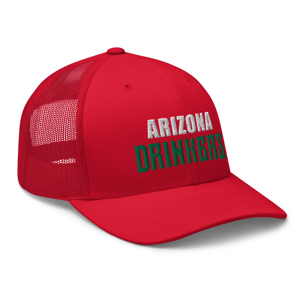 Trucker Cap with Arizona Drinkers in Green Color on Front