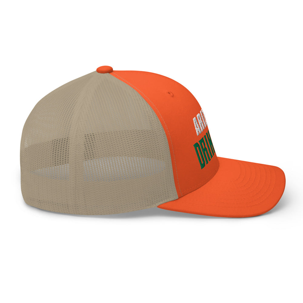 Trucker Cap with Arizona Drinkers in Green Color on Front