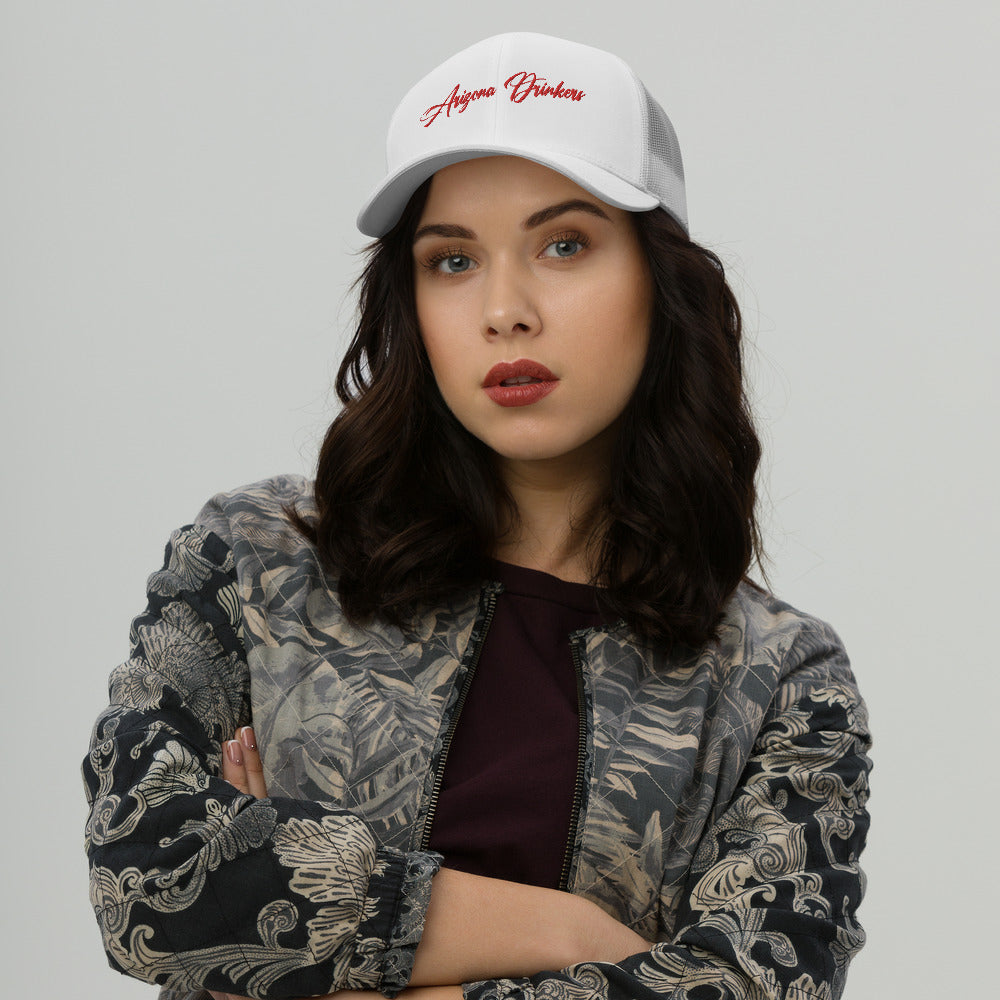 Trucker Cap with Arizona Drinkers in Red Color on Front