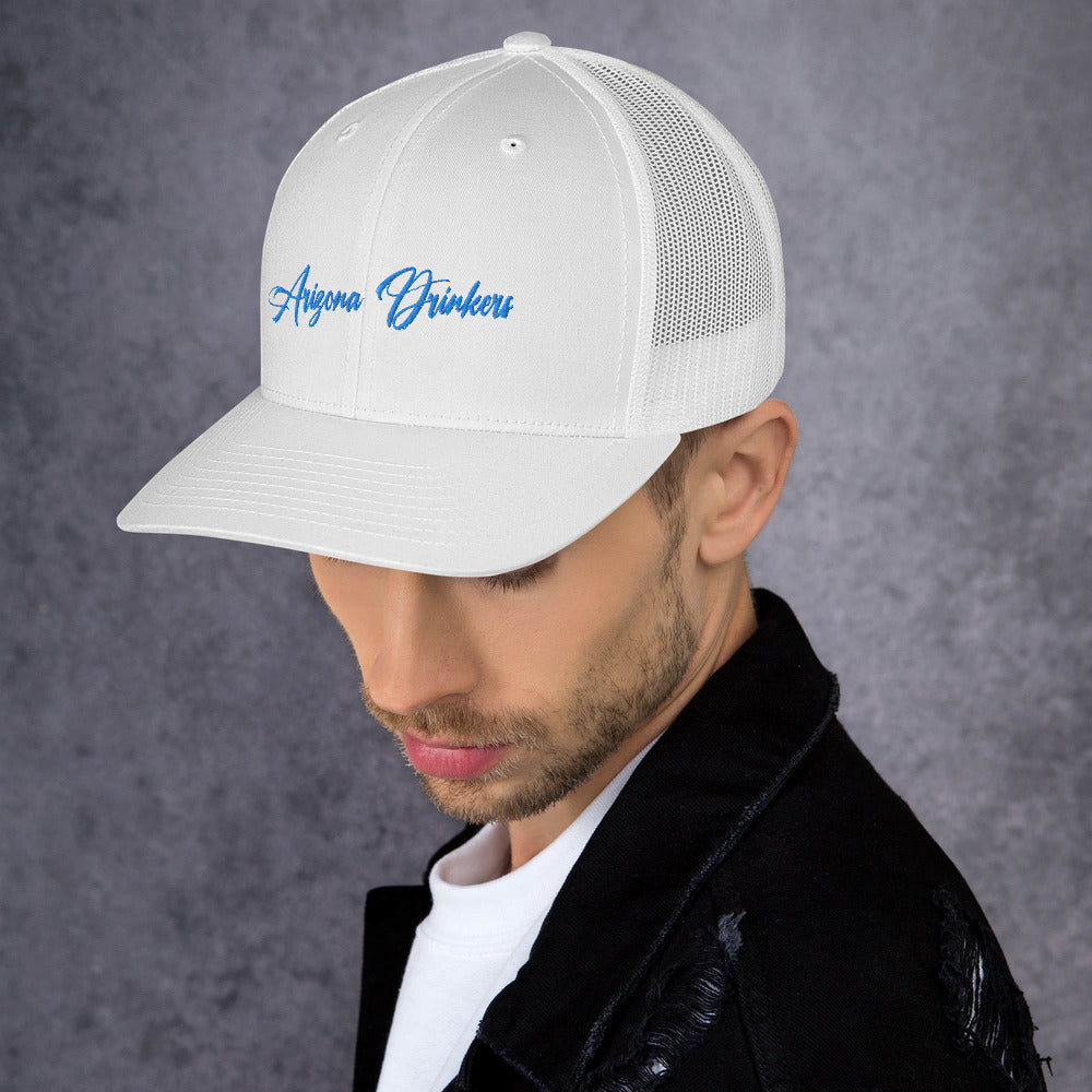 Trucker Cap with Arizona Drinkers in Blue Color on Front