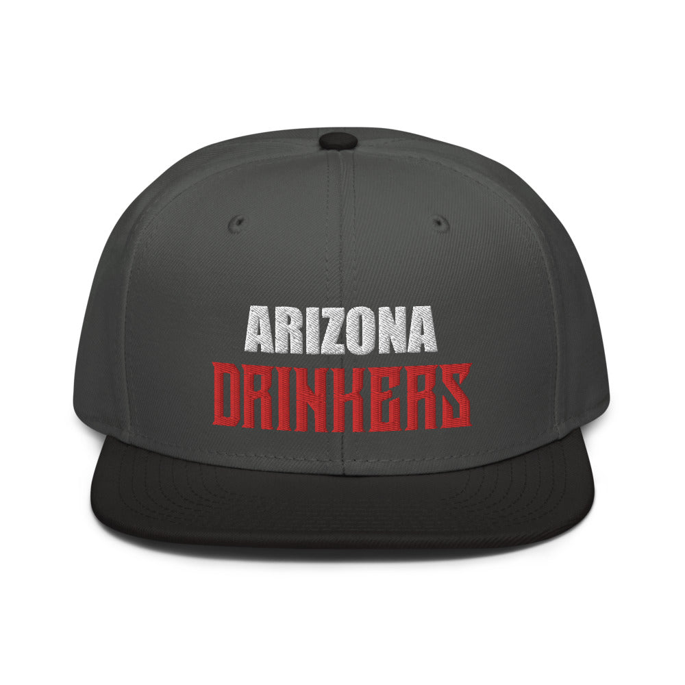Snapback Hat with Arizona Drinkers in Red Color on Front