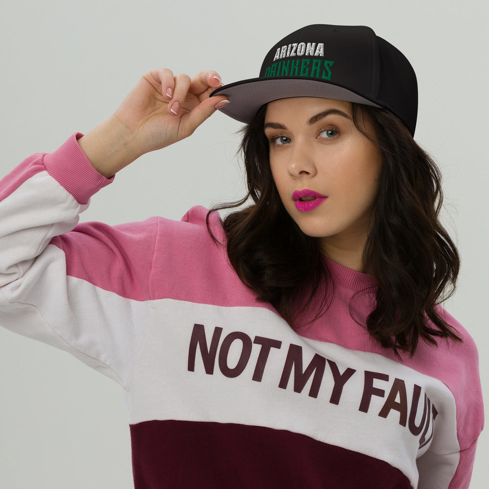 Snapback Hat with Arizona Drinkers in Green Color on Front