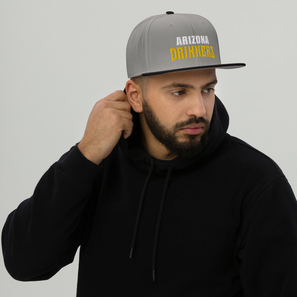 Snapback Hat with Arizona Drinkers Text on front
