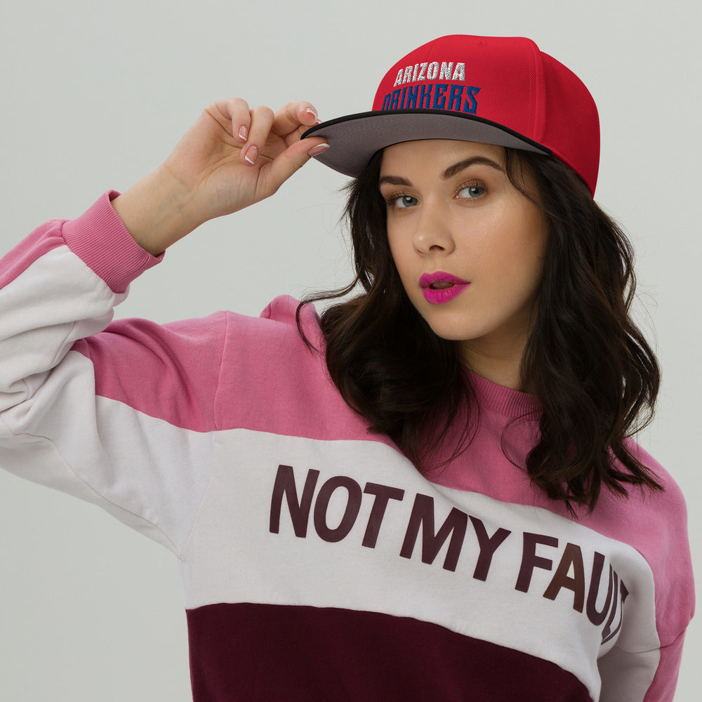 Snapback Hat with Arizona Drinkers in Blue Color on Front