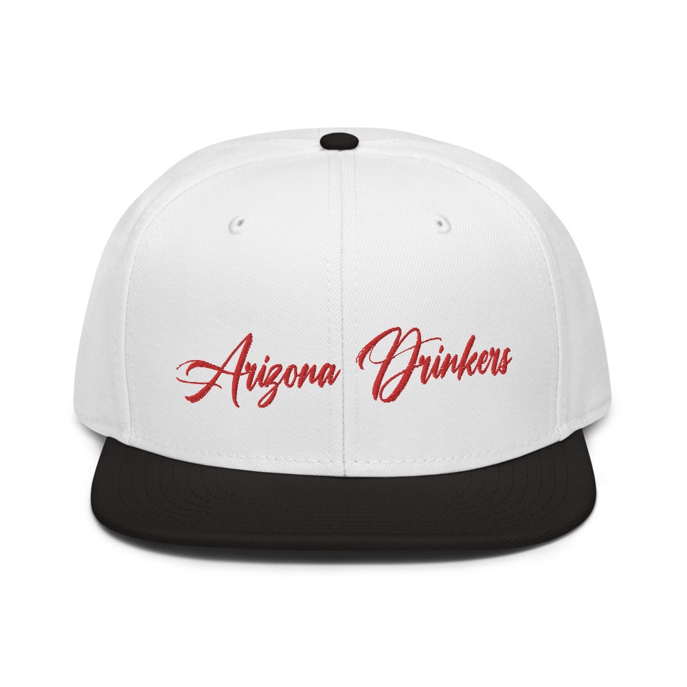 Snapback Hat with Arizona Drinkers in Red Color on Front