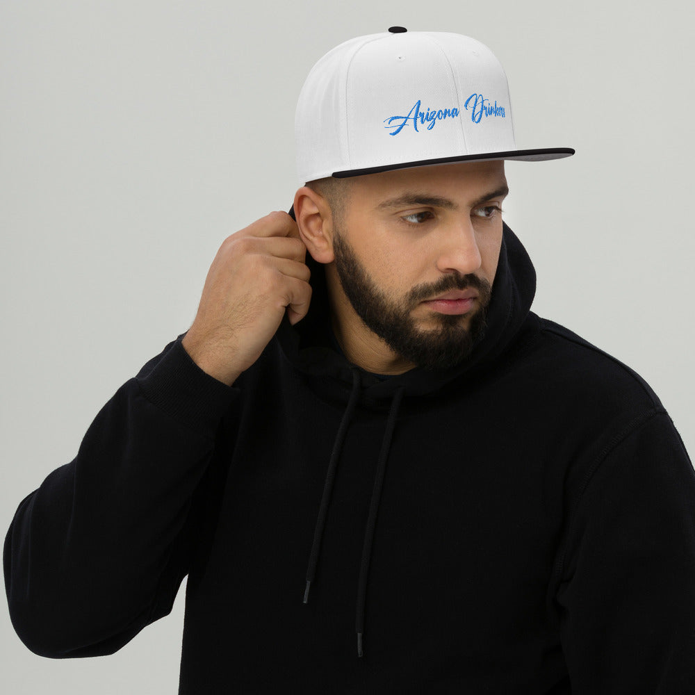 Snapback Hat with Arizona Drinkers in Blue Color on Front