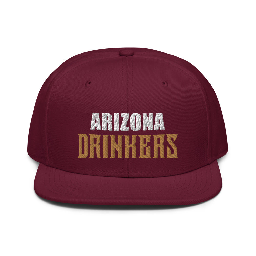 Snapback Hat with Arizona Drinkers in Brown Color on Front