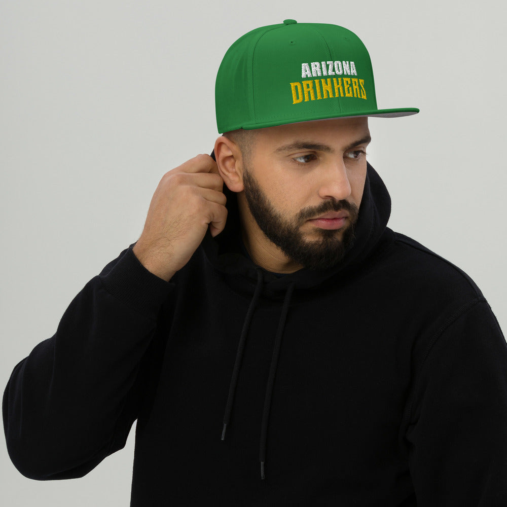 Snapback Hat with Arizona Drinkers Text on front