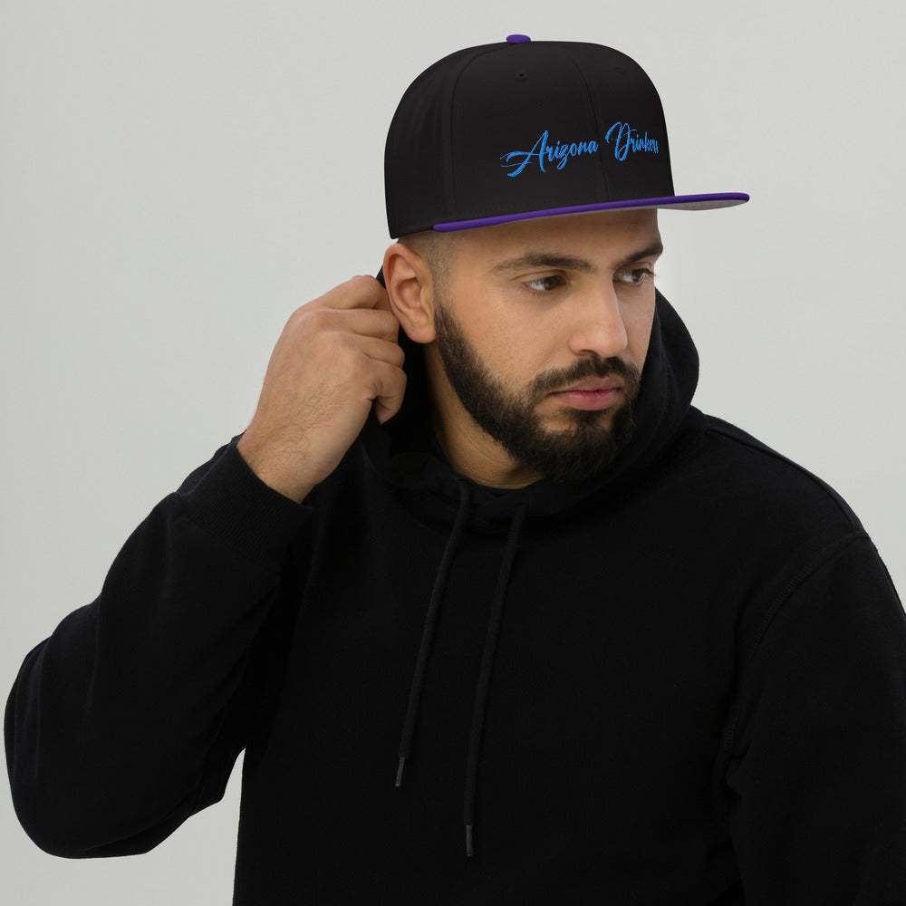 Snapback Hat with Arizona Drinkers in Blue Color on Front