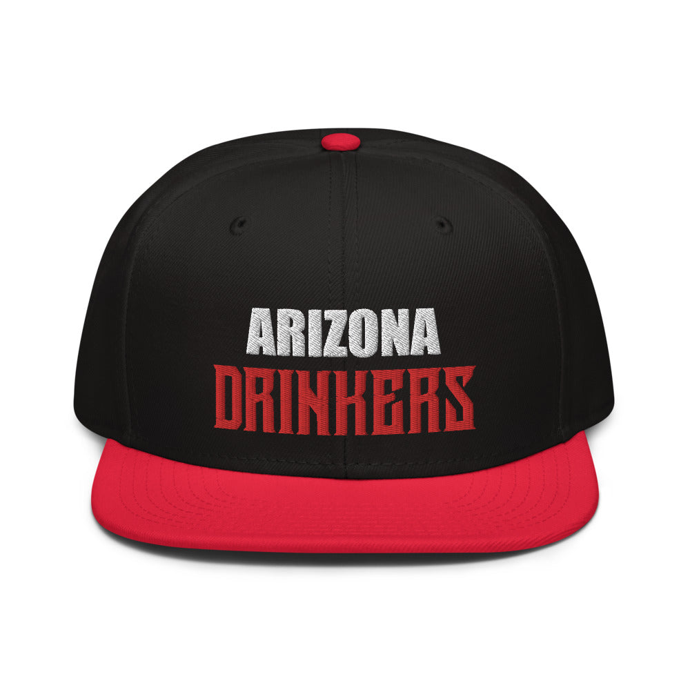 Snapback Hat with Arizona Drinkers in Red Color on Front