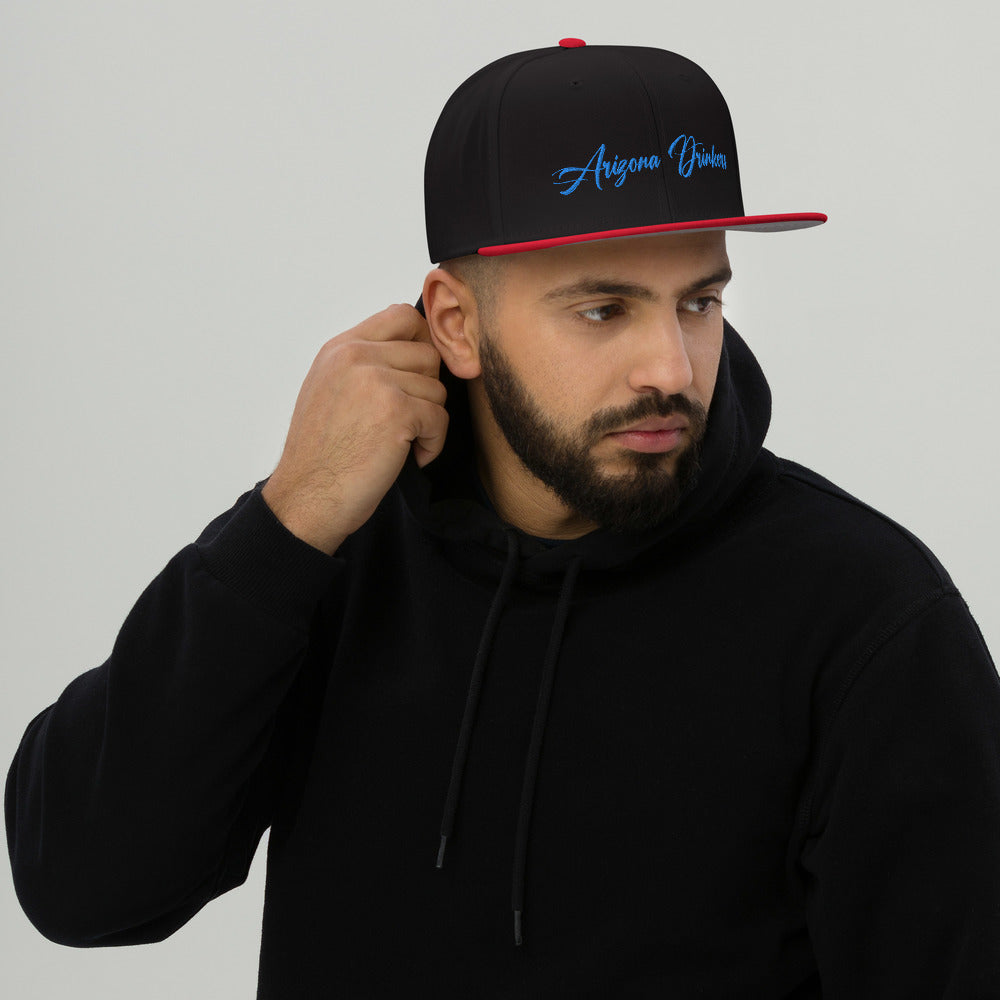 Snapback Hat with Arizona Drinkers in Blue Color on Front