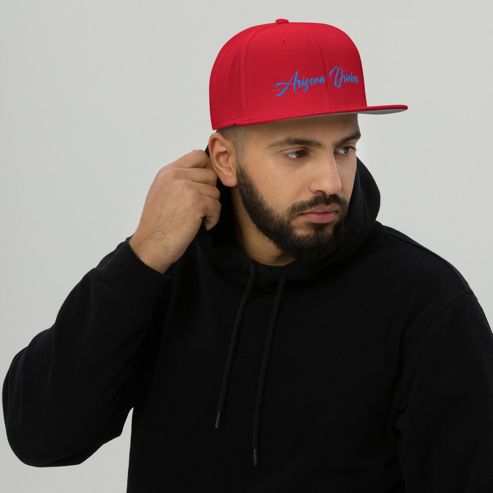 Snapback Hat with Arizona Drinkers in Blue Color on Front
