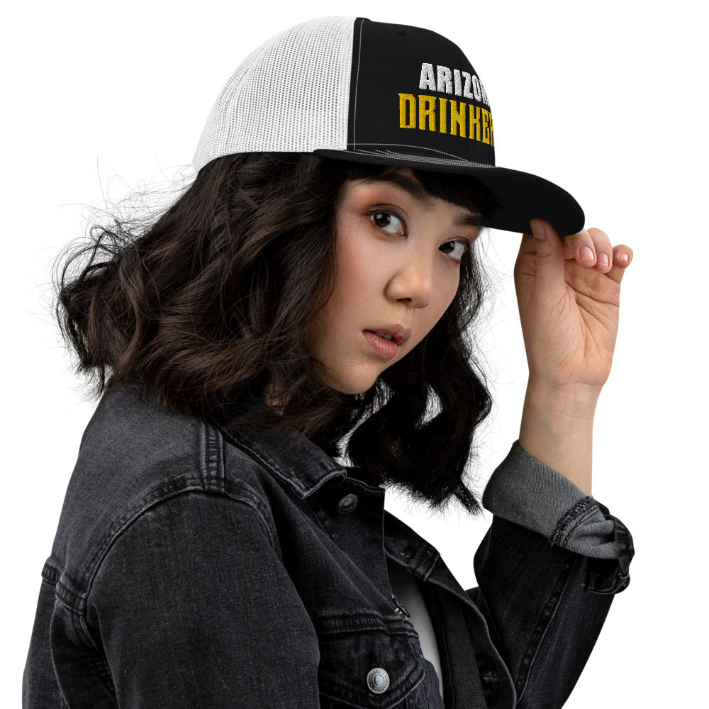Trucker Cap with Arizona Drinkers in Yellow Color on Front