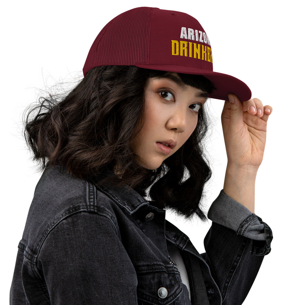 Trucker Cap with Arizona Drinkers in Yellow Color on Front